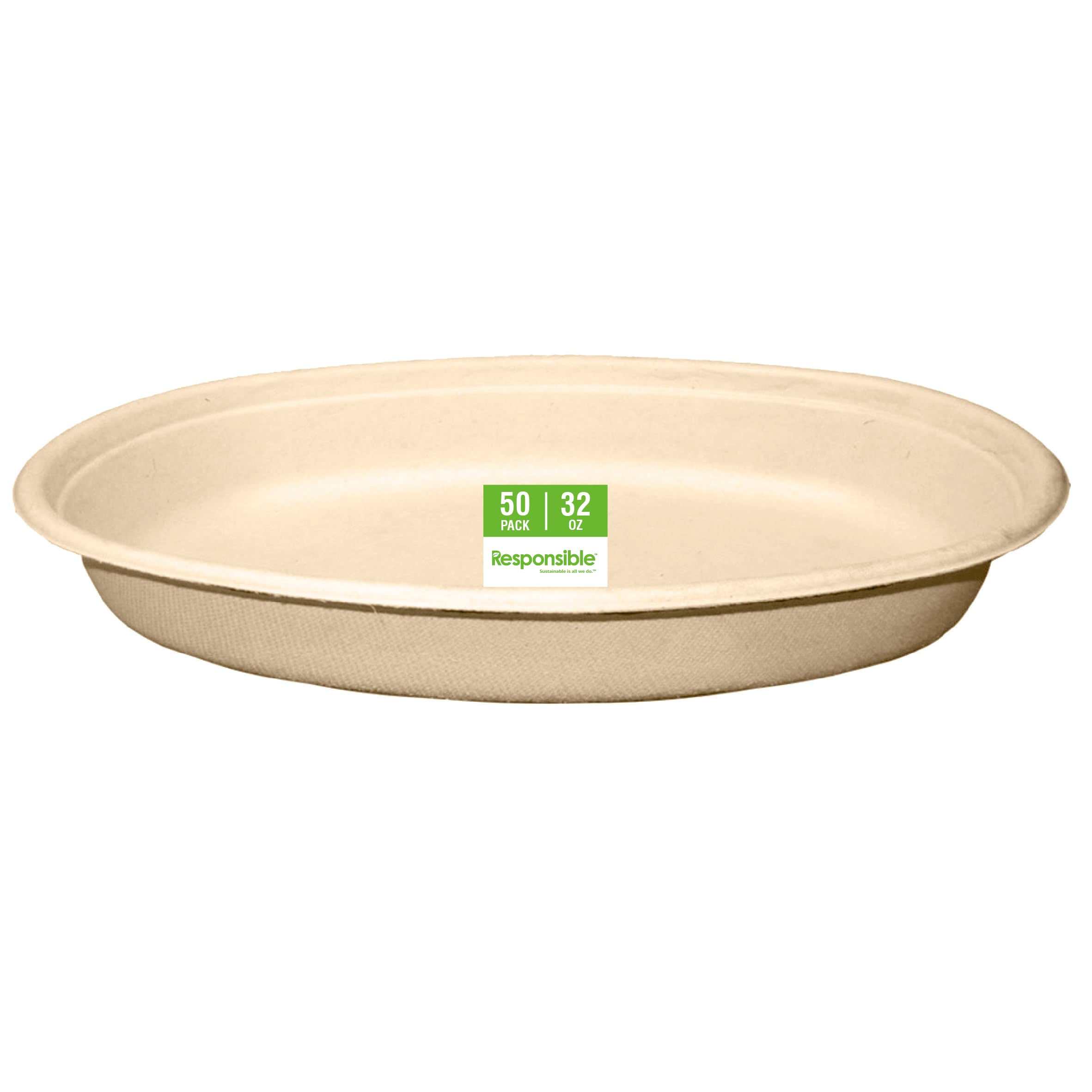 Responsible Products 32 oz (50 Count) / Natural Brown / Casual Bowls