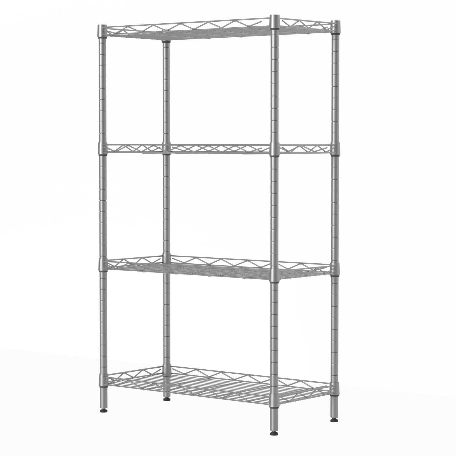 SINGAYE4 Tier Adjustable Storage Shelf Metal Storage Rack Wire Shelving Unit Storage Shelves,200Lbs per Shelf Capacity 29" W x 13.4" Dx 47.2" H for Pantry Closet Kitchen Laundry Silver