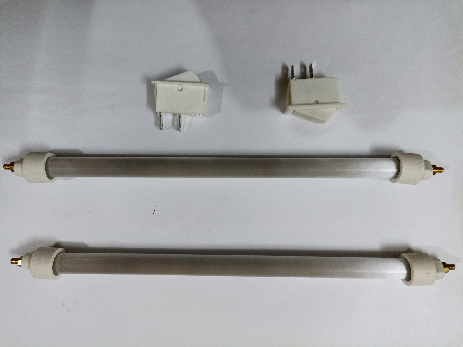 Room Heater element,400 Watt, Quartz glass Rod,25.7 cm length and 10 mm Dia  (approx.) with heater on/off switch, (Set of 2 pcs) : Amazon.in: Home u0026  Kitchen