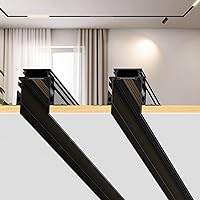 Vista 12 de SCON Rieles de rieles de 1.65 pies/19.7 pulgadas, kit de iluminación de riel magnético empotrado, sistema de riel de aluminio de 19.7 in, fácil