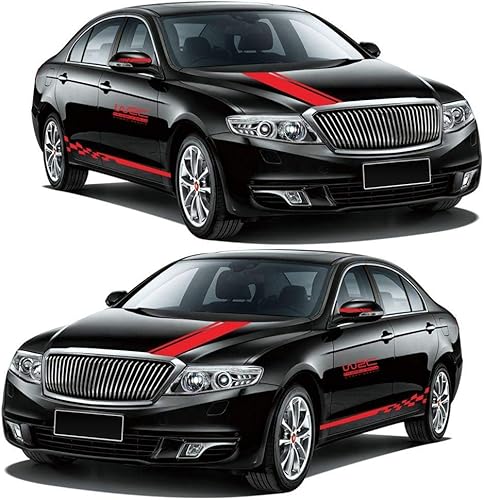 Miniatura 5 de 5 calcomanías de vinilo de rayas de auto para capó de coche, calcomanías gráficas de rayas laterales para espejo retrovisor, calcomanías de coche