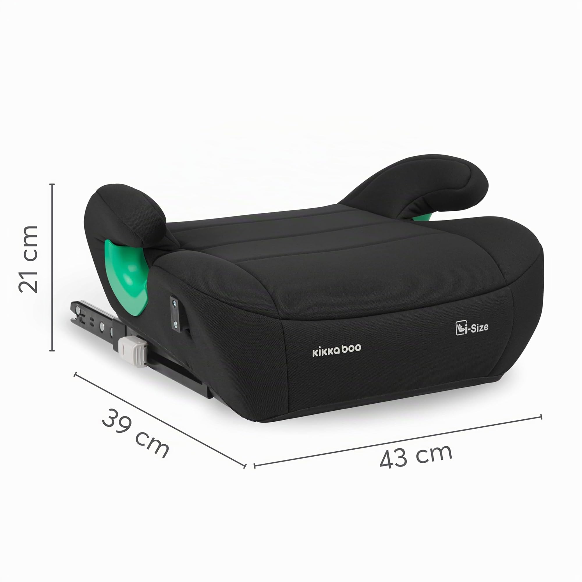 KikkaBoo Rehausseur Voiture Enfant ISOFIX i-POP, i-Size 125-150 cm, Groupe 3, 7-12 Ans, 22-36 kg, Siège Auto, Noir