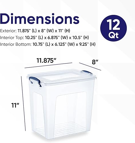 Miniatura 2 de Superio Contenedores de almacenamiento con tapas, cajas transparentes para organizar, contenedores de plástico apilables, sin BPA, no tóxicos, sin