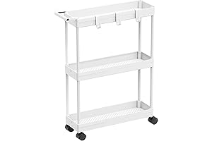 Simple Houseware 3-Tier Slim Storage Shelf for Narrow Spaces