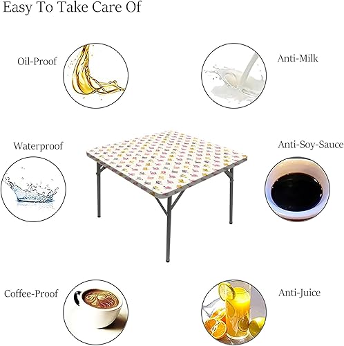 Miniatura 6 de JUNTAIY Mantel cuadrado elástico para bebé, diseño de pájaros de dibujos animados, con parte superior de animales divertidos, se adapta a mesas de