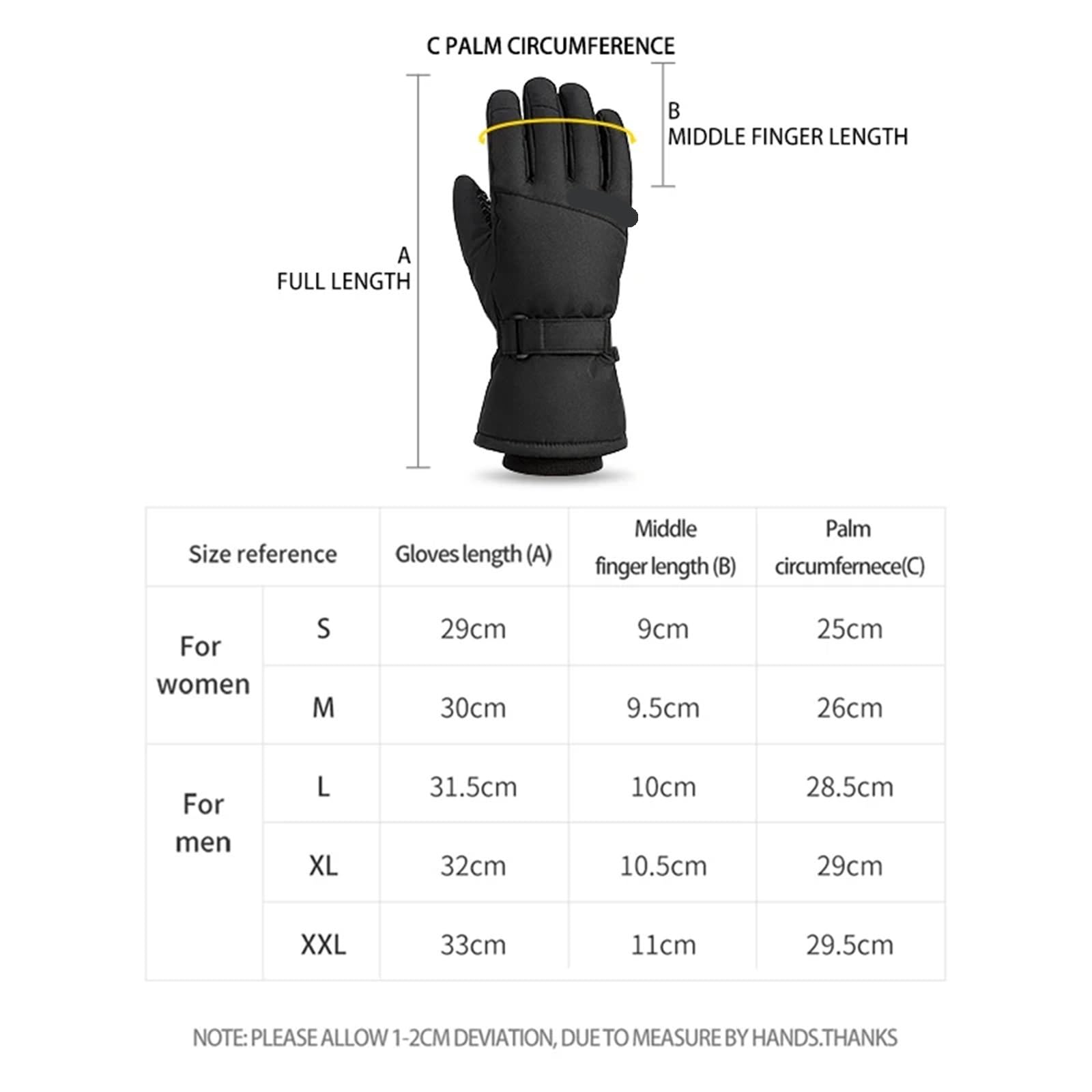 Guanti Da Neve Guanti da sci invernali caldi for adulti, impermeabili, da snowboard, termici, for moto, ciclismo, uomo e donna