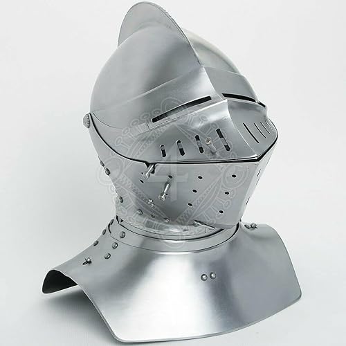 Miniatura 2 de ANTIQUECOLLECTION Torneo Medieval Margrave Cerrar Casco Plata, plateado