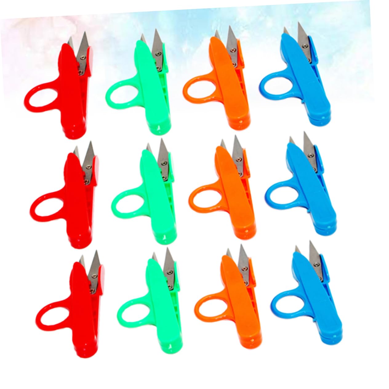 Tijeras de Costura Mango Plástico, 12 Piezas, Acero