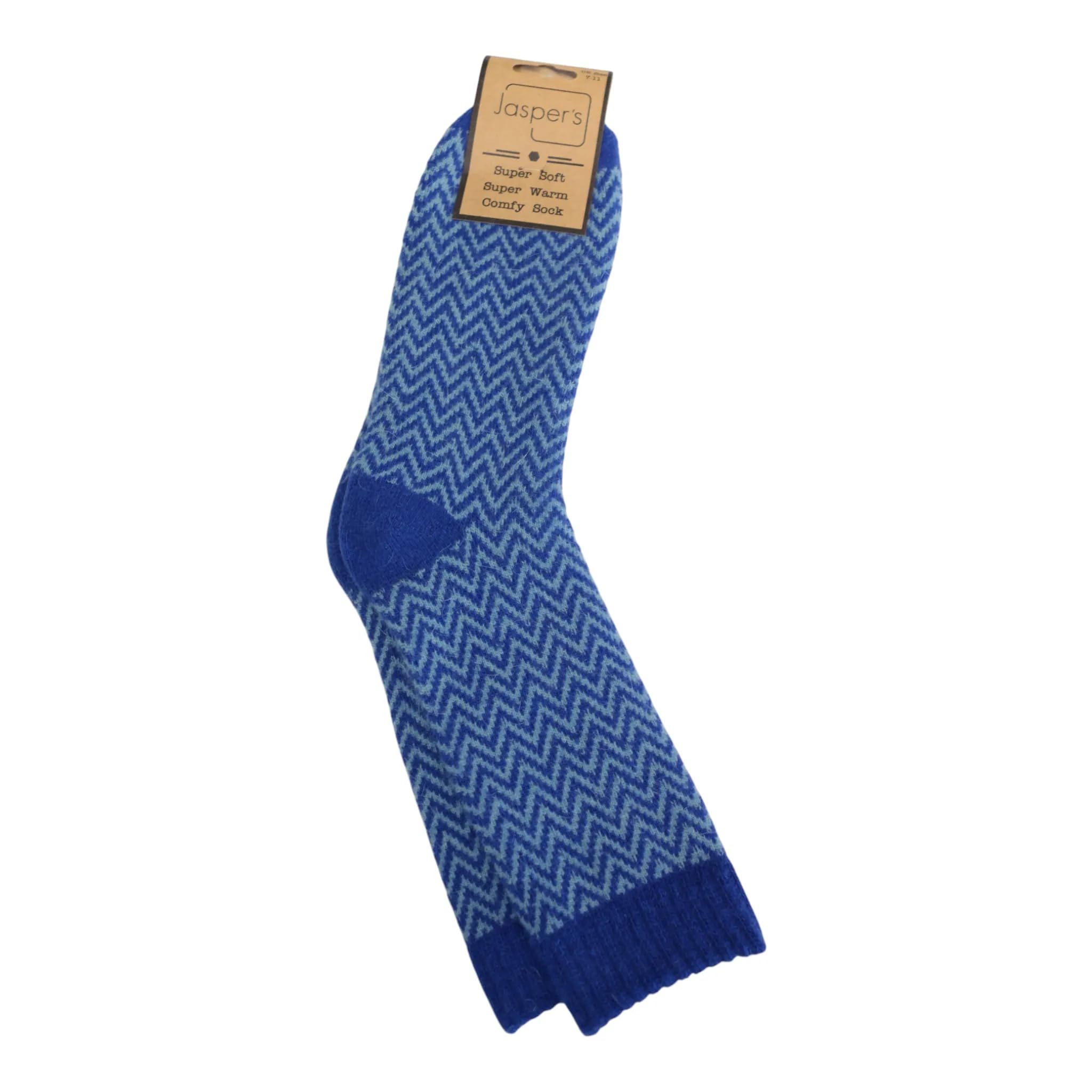Jess & Lou Men's Socks - Herringbone Super Cosy - Blue