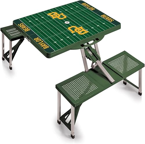 Vista 169 de PICNIC TIME NCAA North Carolina Tar Heels Folding Picnic Table - Camping Table - Outdoor Table with Umbrella Hole Negro