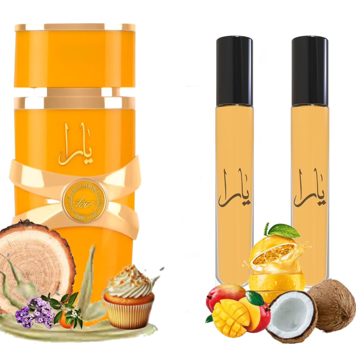 Equivalence Perfume Yara's Tous for Women Eau de Parfum Spray, edition Travel Size pack 2 Bottles 10ml - LARGE BOTTLE NOT INCLUDED It is only a reference