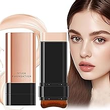 Korean 2 in 1 Foundation Stick with Brush – Anti-Wrinkle Flawless Makeup Stick | Double Head Concealer & Foundation | Waterproof, Long-Lasting, Traceless Smooth Finish | PACK 1