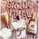 Bachelorette Party Decorations, Bridal Shower Decorations Bride to Be Balloons Rose Gold Bridal Foil