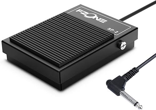FZONE Pedal de sostenimiento compacto para teclados, pianos digitales, sintetizadores, módulos de tono, máquinas de batería, diseño pesado,