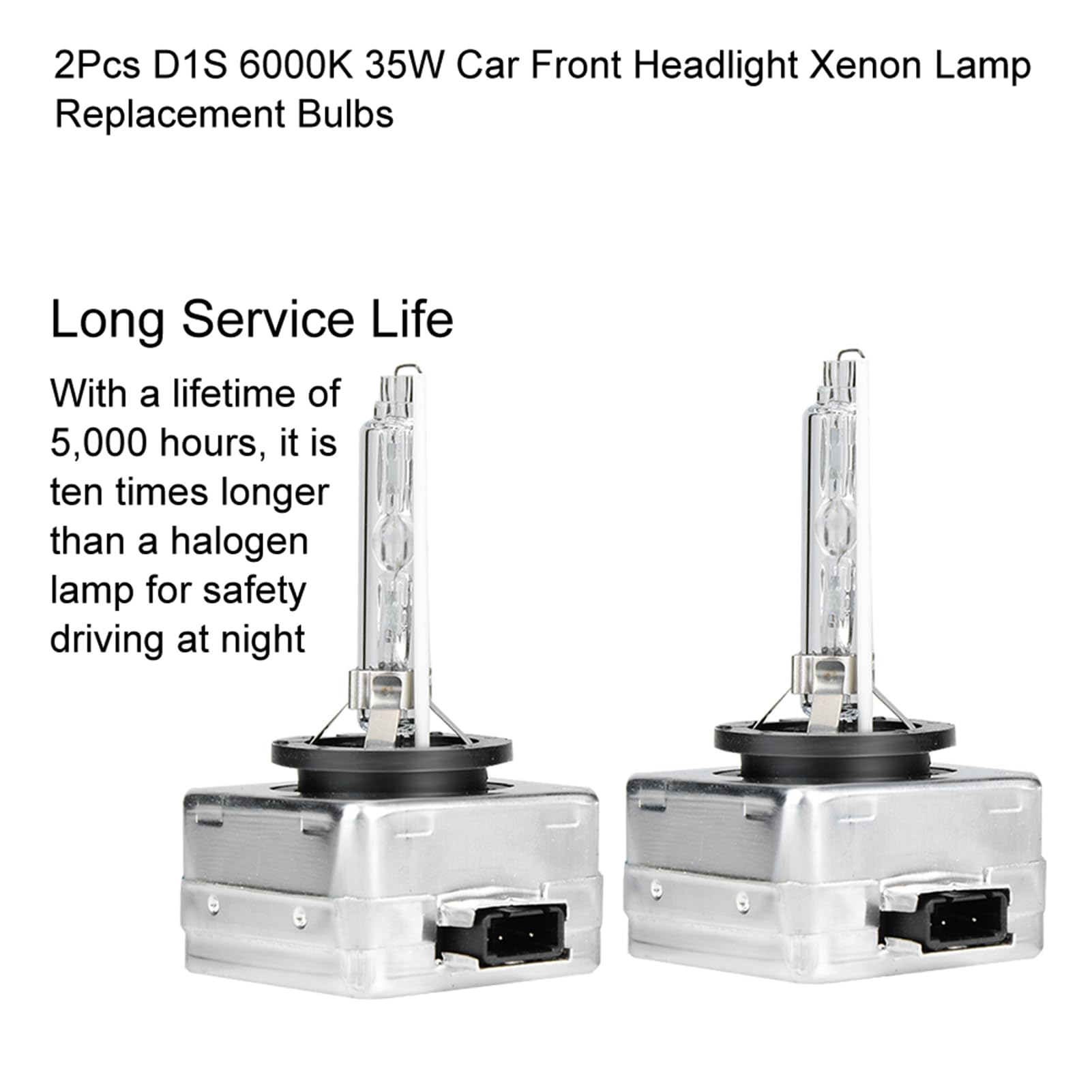 Lampadine per fari allo xeno D1S, sostituzione lampada frontale bianca da 2 pezzi 35W 6000K, con cablaggio isolato anti-interferenza Parti di illuminazione automobilistiche