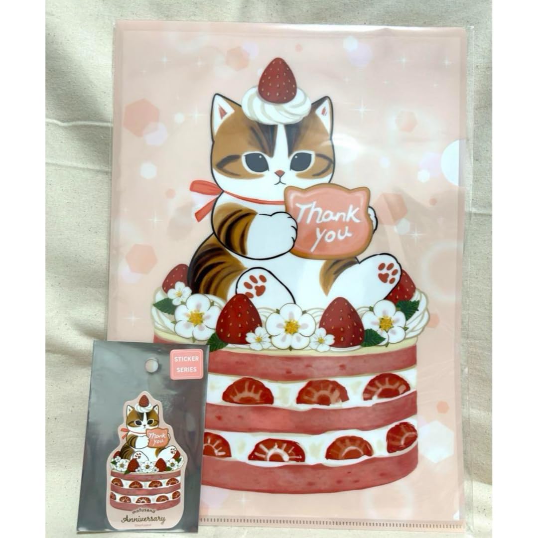 mofusand - もふもふストア ケーキのりにゃんこ クリアファイル ステッカー バッグセット Amazon.co.jp: mofusand モフサンド ケーキのりにゃんこ クリア