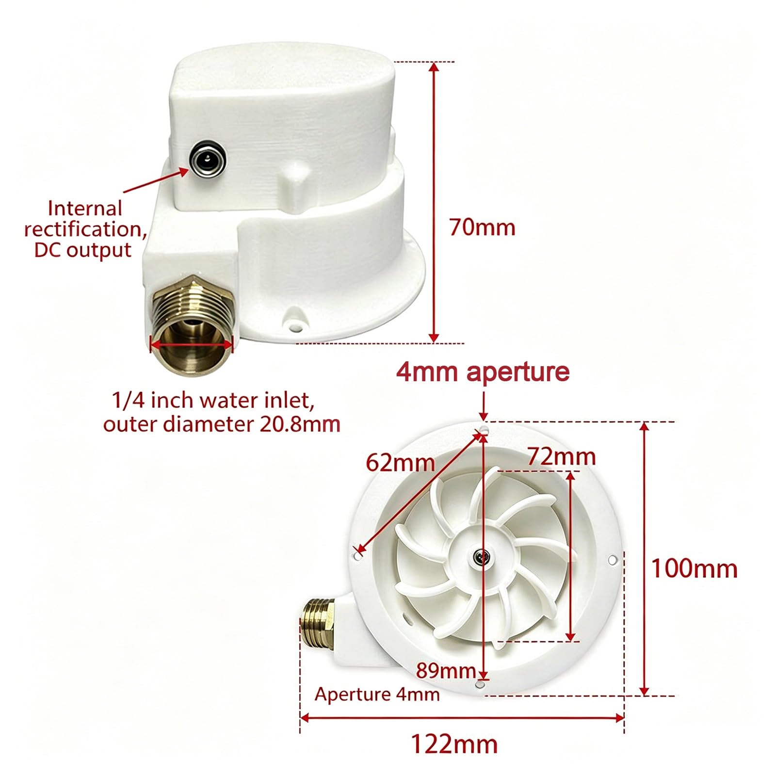 Generatore Idroelettrico 50W Turbina Ad Acqua Senza Spazzole Tipo Pelton