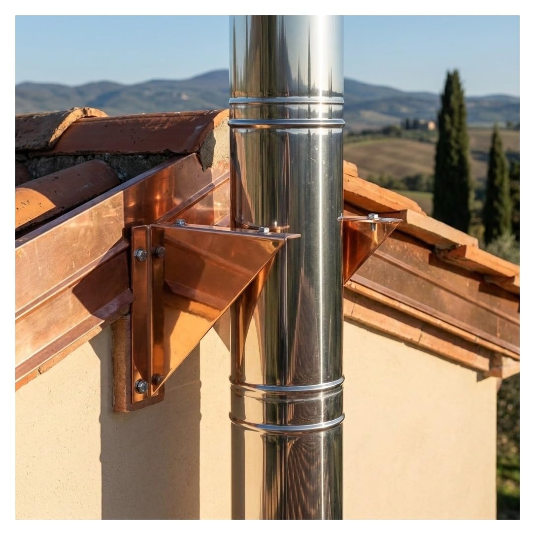 MAKA Angolare di Supporto Canna Fumaria Doppia Parete Rame Ø 200 mm