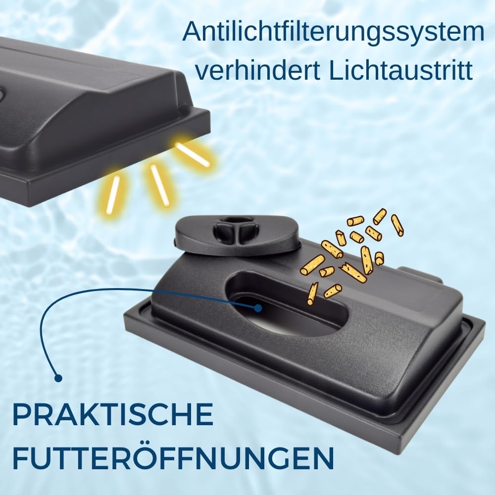 GarPet Aquarium Abdeckung LED Beleuchtung 50x30 cm Aquarium Deckel Schwarz 50 Mit Licht Terrarium Abdeckung Lampe Aquariumbeleuchtung Aquariumlampe