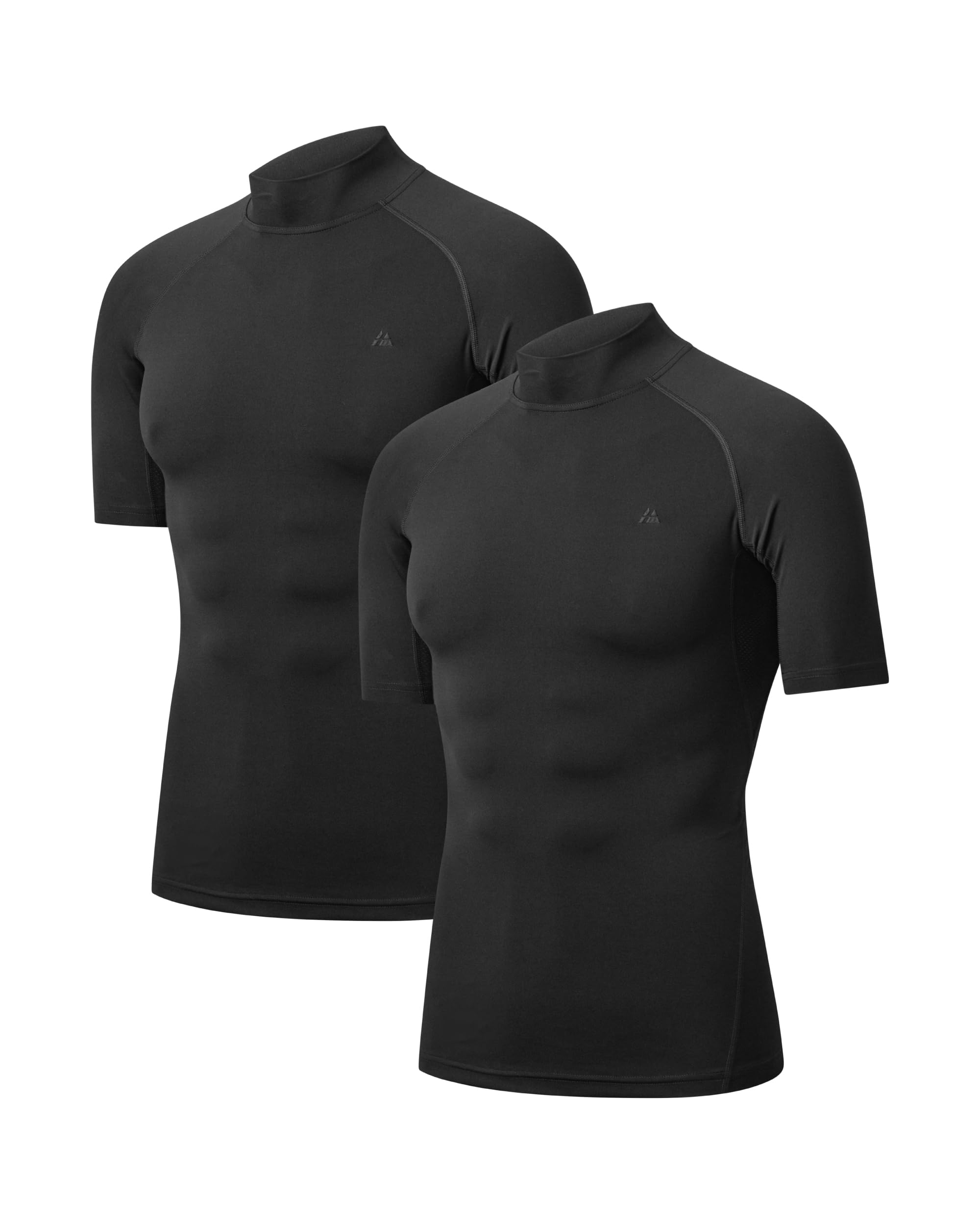 DANISH ENDURANCE Kompressionsshirt Herren, Laufshirt Kurzarm, Funktionsshirt, Muskelshirts, Sportshirt, Activewear für Männer, Schnelltrocknend & Atmungsaktiv, 2er Pack