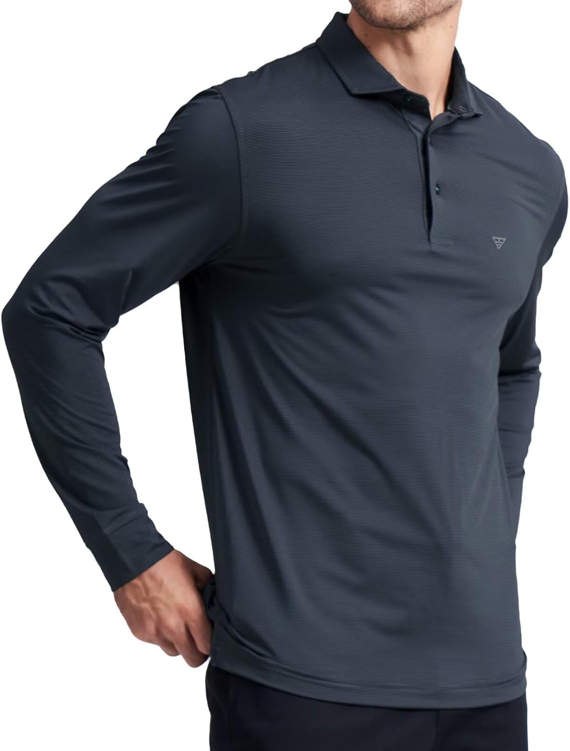 M MAELREG Short and Long Sleeve Polo Shirts for Men Dry Fit Performance Moisture Wicking Sport Pin Striped Mens Golf Shirts - Image 3