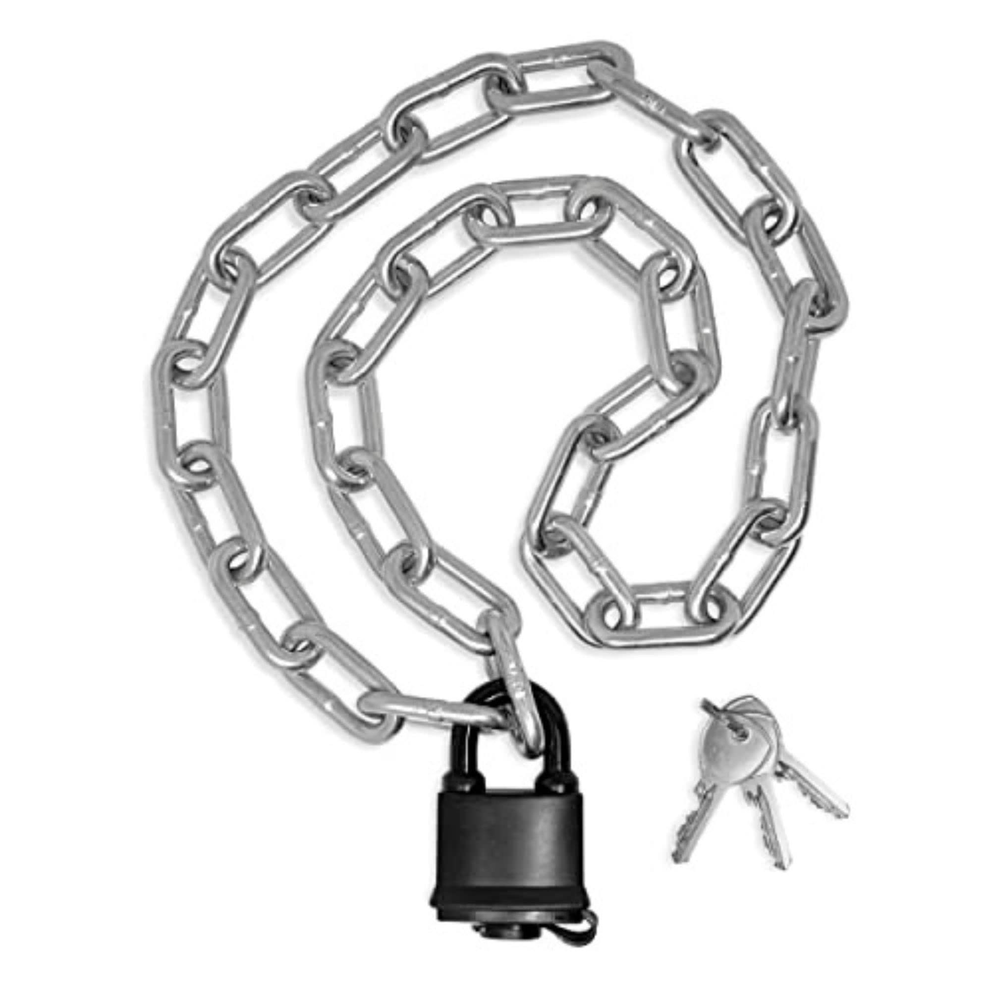 Urban August 8mm Hardened Steel Security Chain With Weather-Resistant Padlock – 4-Foot Heavy Duty Lock For Bikes, Gates, And Outdoor Gear