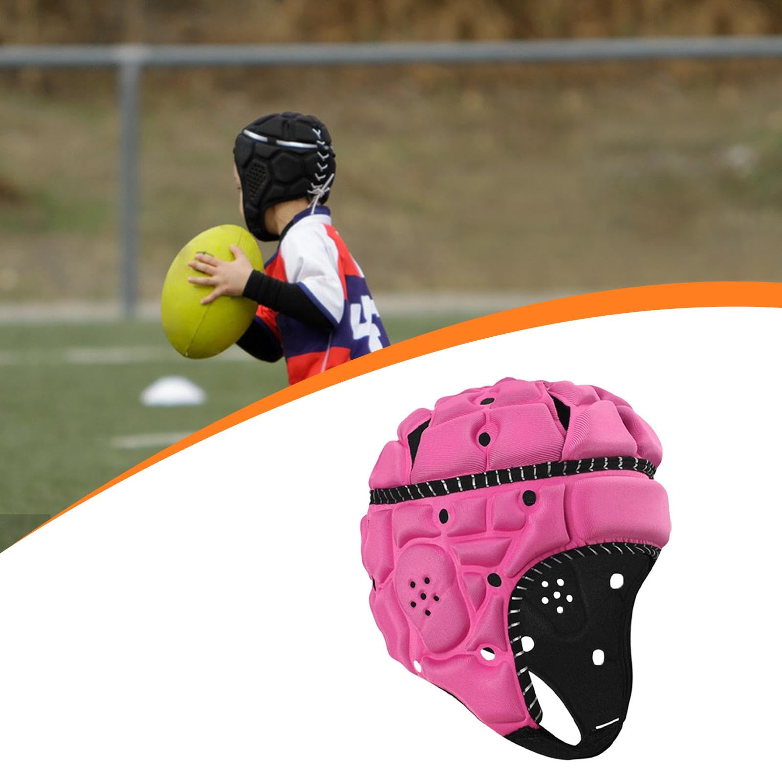 Rugby Kopfschutz Kinder mit Schutz Und Atmungsaktiver Polsterung Flexible Schaumpolsterung mit Reflektierenden Streifen für Kinder Teenager