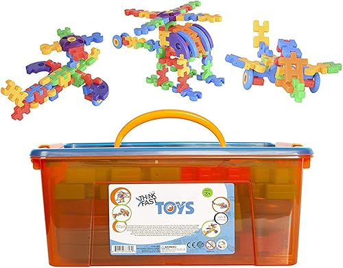 Miniatura 3 de Juego de ingeniería de aviones y automóviles (106 piezas) - Incluye bañera de almacenamiento y folleto de instrucciones - STEM y juguetes de