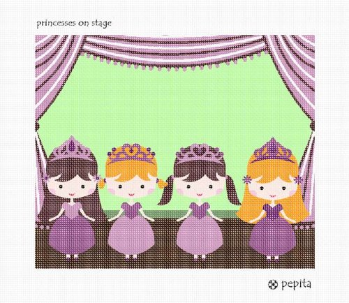 Pepita Needlepoint Canvas: Princesses On Stage, 12
