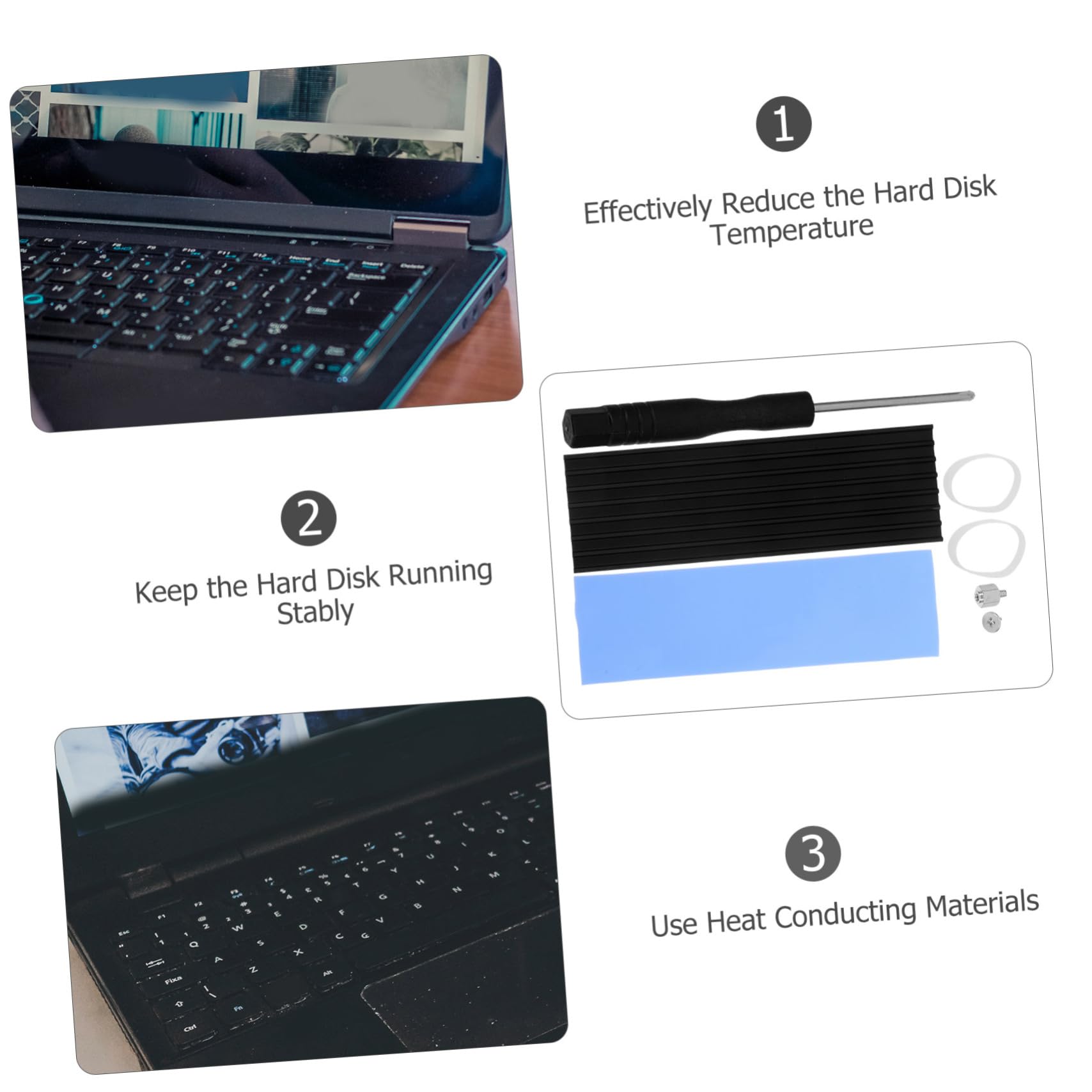 Balacoo 12 Sets Solid State Drive Heat Sink Kit Aluminum Alloy Heat Pad for Optimal Cooling