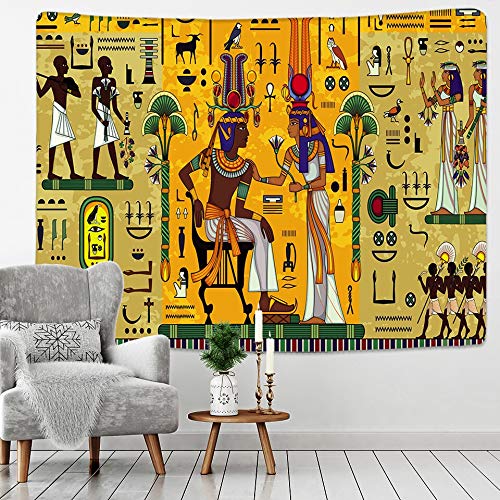 KHKJ Tapiz de Egipto Antiguo para Colgar en la Pared, decoración para Dormitorio, Colcha, Arte, decoración del hogar, A1 150x130cm