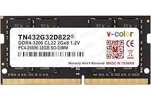 V-Color DDR4 32GB (32GBx1) 3200MHz CL22 1.2V 260-Pin Non-ECC SODIMM Laptop Memory