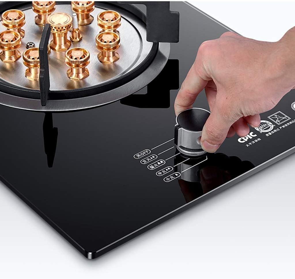 Burner Gas Cooker Black Tempered Glass Gas Cooktop Shuanghuan Nine Cavity Firepower Burner With(Lpg)