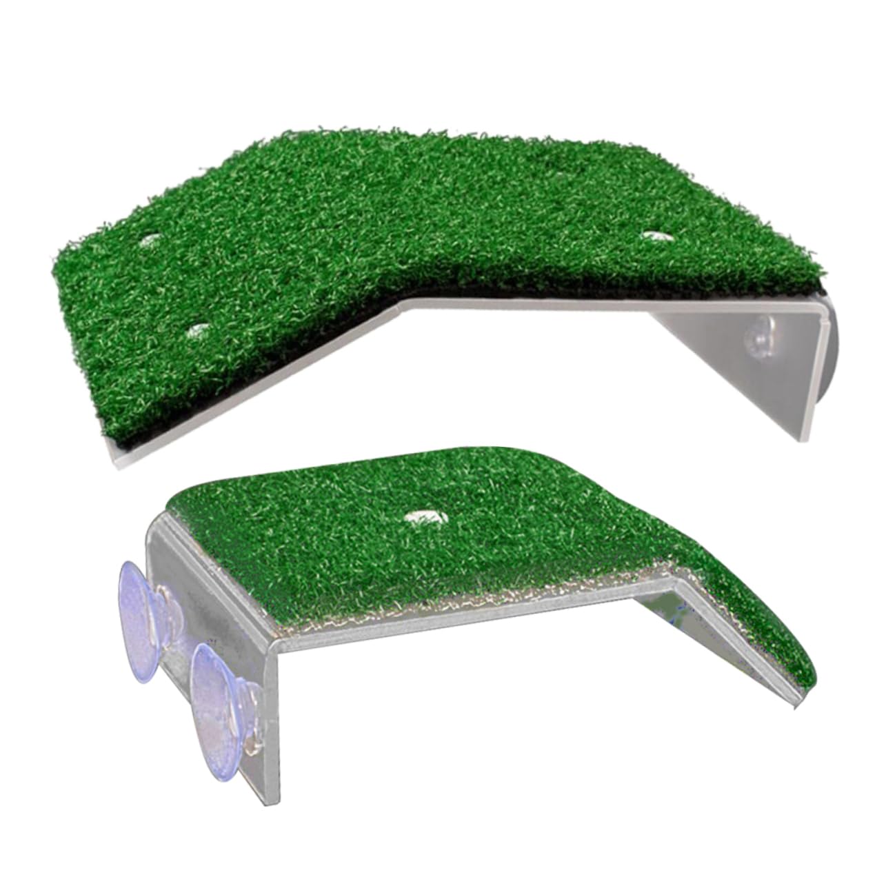 Milisten 2 Plataformas para Tortugas, Plataforma de Reptiles Césped Artificial Antideslizante para Acuario y Terrario, Adecuado para Tortugas Acuáticas y Reptiles Pequeños