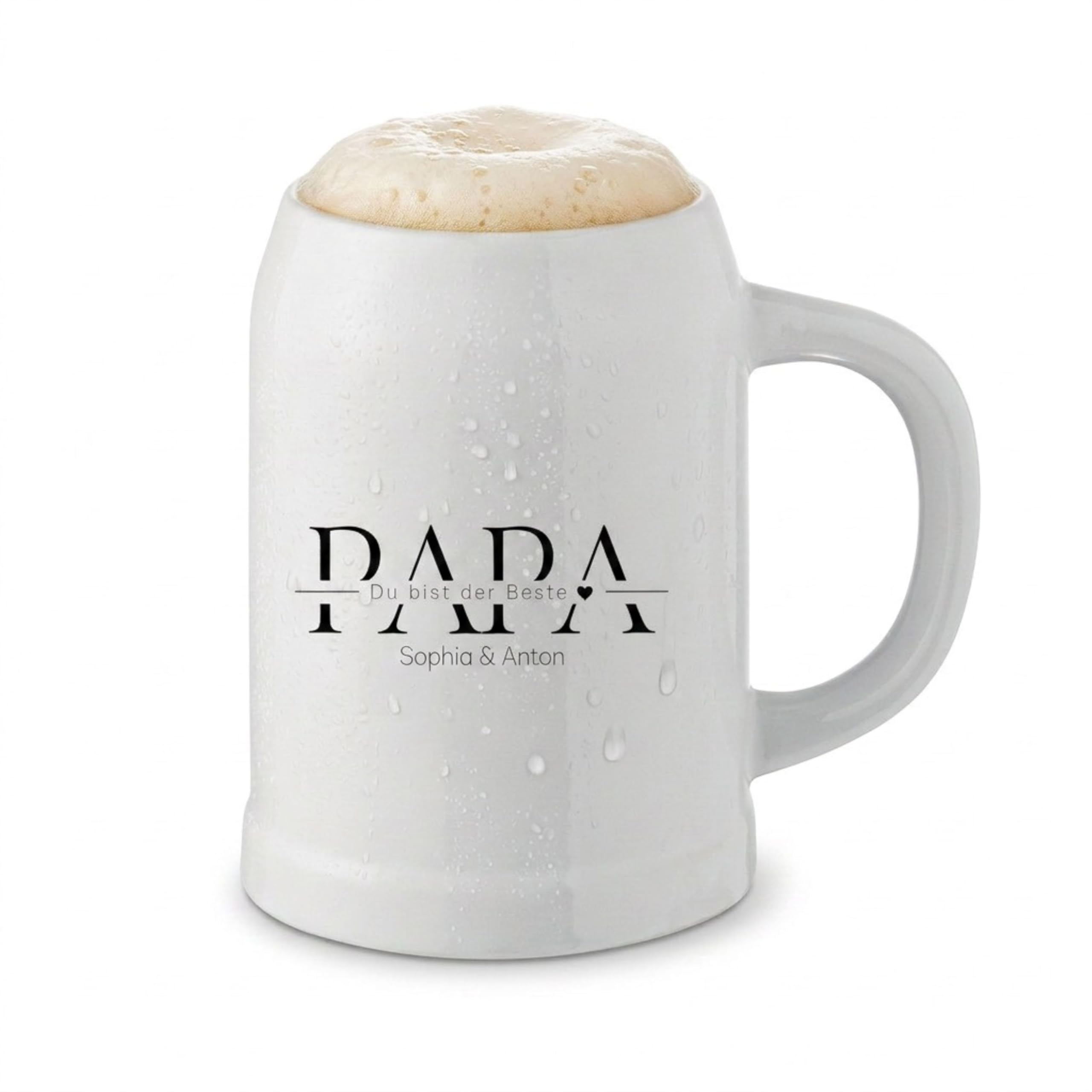 Chope à bière en grès haut de gamme gravée personnalisée