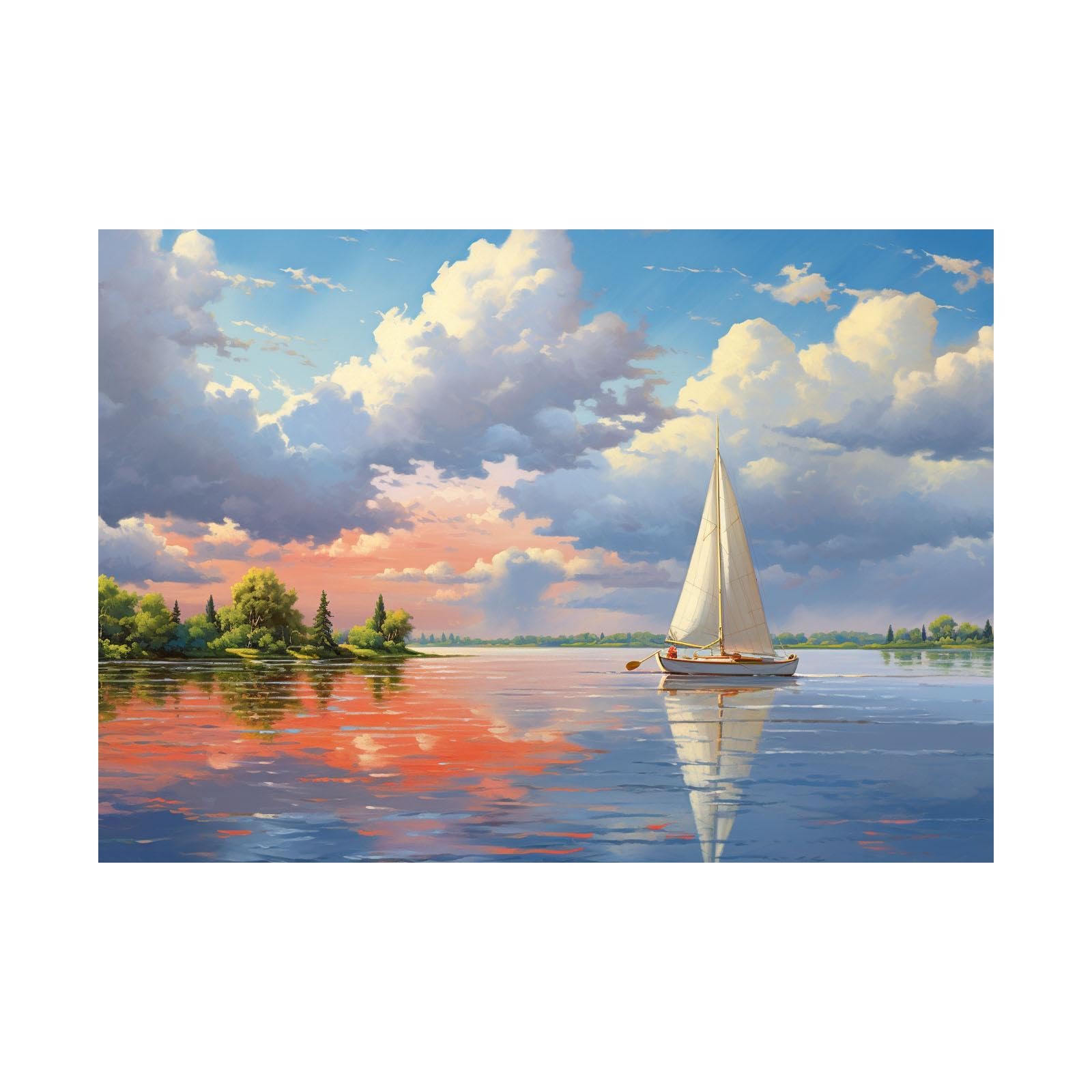 Toile non tissee art tableaux decoration murale moderne vue mer grand format 50x70