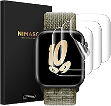 Nimaso NSW24A1050 Film, Compatible with Apple Watch Series 3 (2025), SE 2 (2023), SE (2022), 6, 5, 4, 3, Protective Film, High Sensitivity, Anti-Fingerprint, Bubble Free