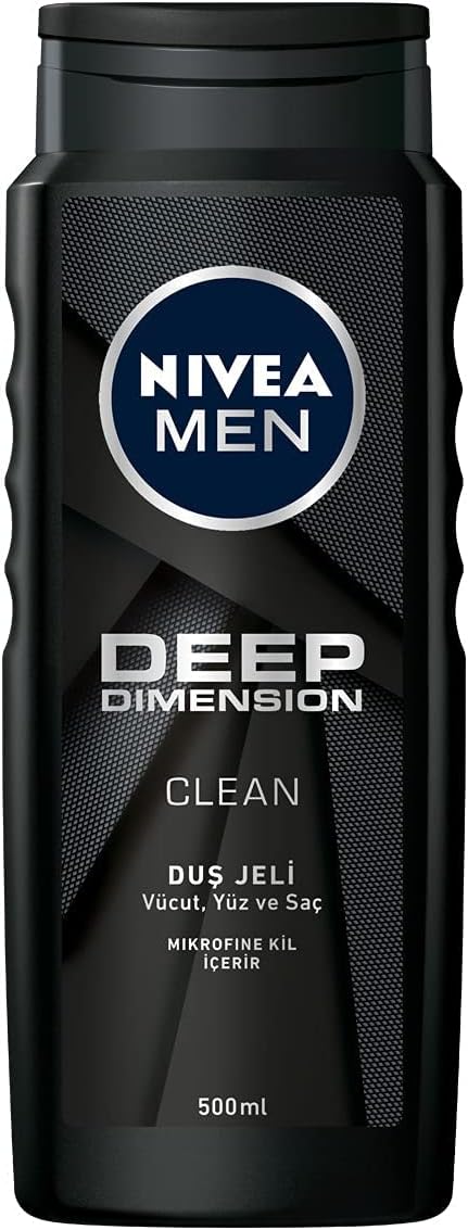 NIVEA MEN Erkek Deep Darkwood Banyo ve Duş Jeli 500 ml,Derinlemesine Temizlik,Bakımlı Cilt,Vücut,Yüz ve Saç İçin,Ferah Koku,Aktif Karbon