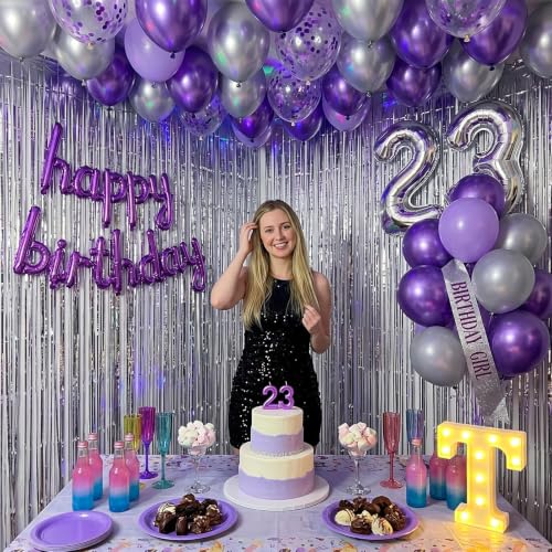 Image of Togvu Metallic Purple Balloons, 50Pack 5 Inch Small Mini Chrome Purple Latex Party Balloons for Birthday Wedding Bridal Baby Shower Bachelorette Decorations Supplies