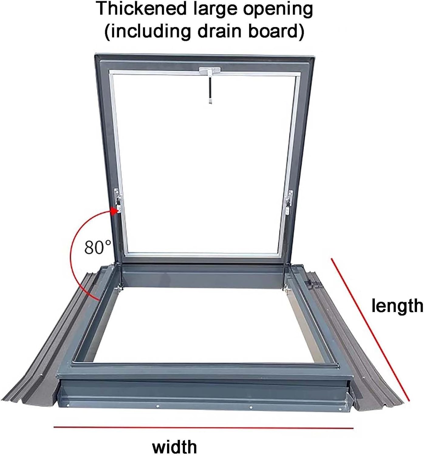 Large Skylight Clear Roof Window - Egress Lighting Well for Shed Tent Basement Garage Sunroom & Attic - Custom Size (70cm x 100cm / 27.6in)