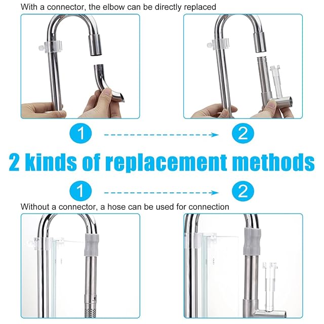 Foto 6 de 8 de DONGKER Tubo de cristal acuático con desnatador de superficie