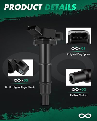 Miniatura 3 de SCITOO Paquete de bobinas de encendido para Toyota Solara 2.4L 2002-2003 para Toyota RAV4 2.4L 2004-2008 para Toyota RAV4 2.0L 2001-2003 UF333 UF322