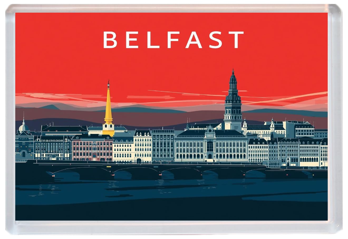Belfast - Northern Ireland - Jumbo Artistic Fridge Magnet 96 x 67mm BBSFHM3316