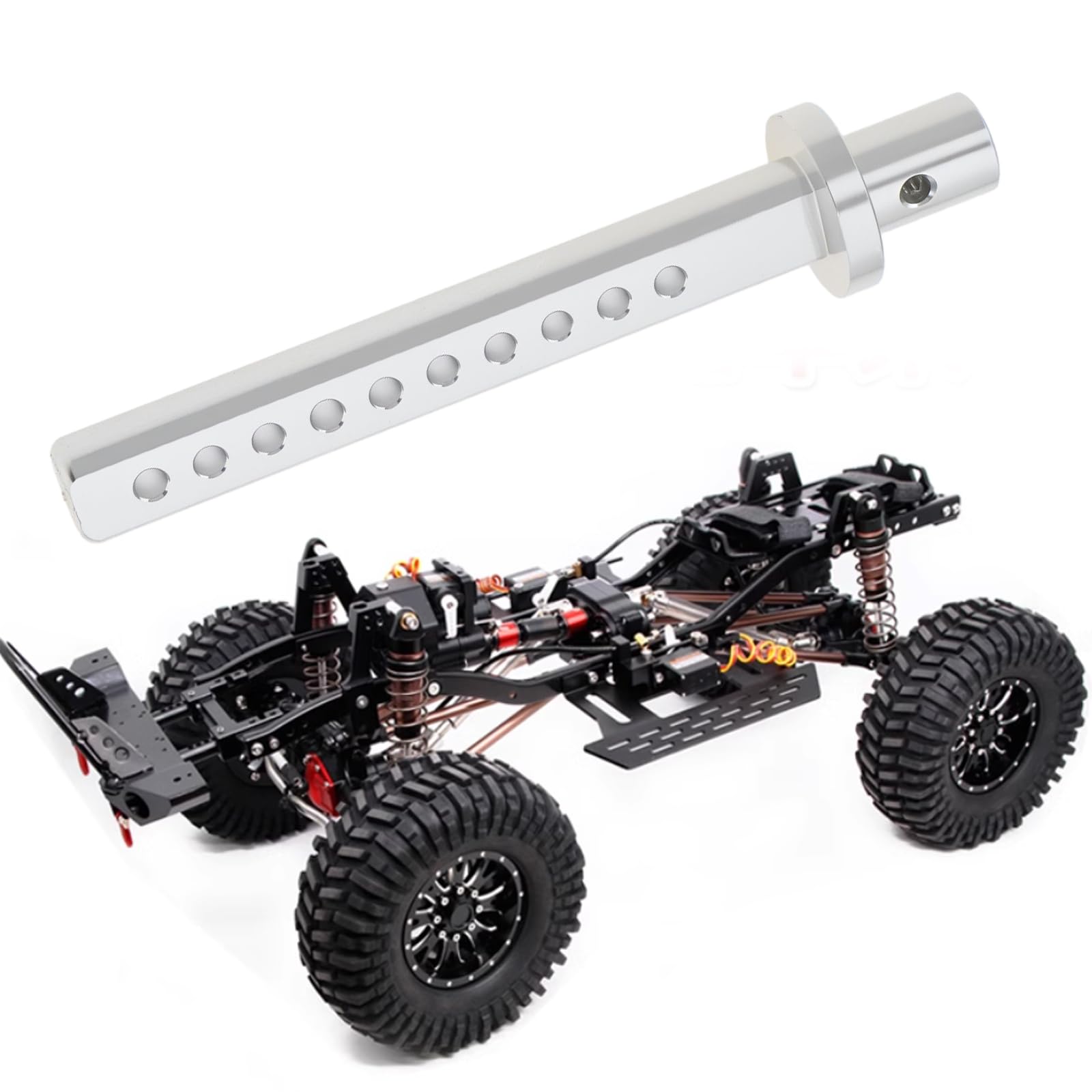 Briny River 4Pcs RC Car Body Posts Mount Holder Column 1/10 RC Crawler Cars Parts Aluminum Body Post Mounts Compatible with Axial SCX10 90046 RC4WD D9 Silver - Image 2