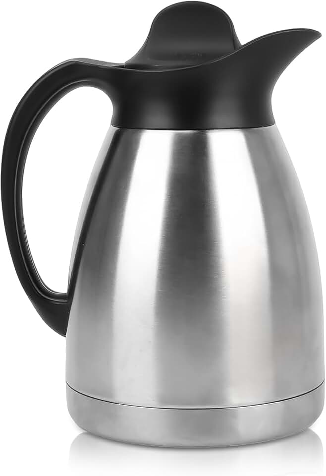 ShineMe Garrafa térmica de café, 1 L, recipiente de café isolado de aço inoxidável para bebidas quentes/frias, pequena cafeteira para manter o café/creme/água/bebidas quentes e frias em longa retenção