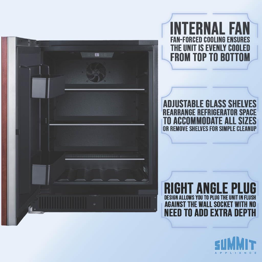 Summit 24" Refrigerator, 4.4 cu.ft., ADA Compliant, Built-in All Refrigerator, Panel Ready* AL54IFLHD (Panel Not Included) (Left Handed Door Swing)