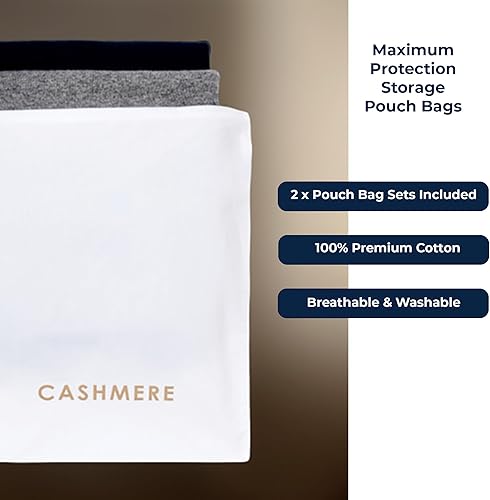 Miniatura 4 de Conjunto de bolsa de almacenamiento de suéter de lana de cachemira con madera de cedro integrada