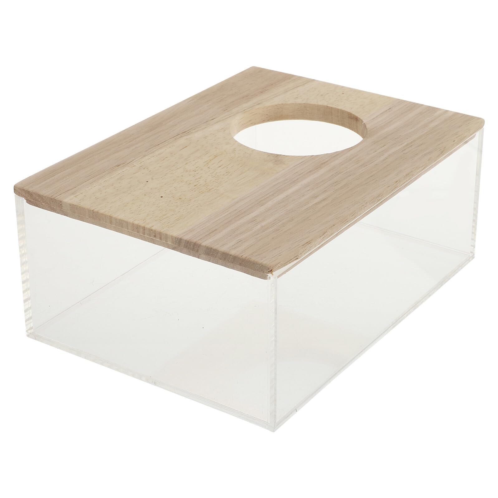 Hohopeti Transparentes im Zuhause oder Zoofachgeschäft Sandbad aus Acryl mit Holzpodest Sicher zum Baden und Spielen Hamster für Hamster und Meerschweinchen