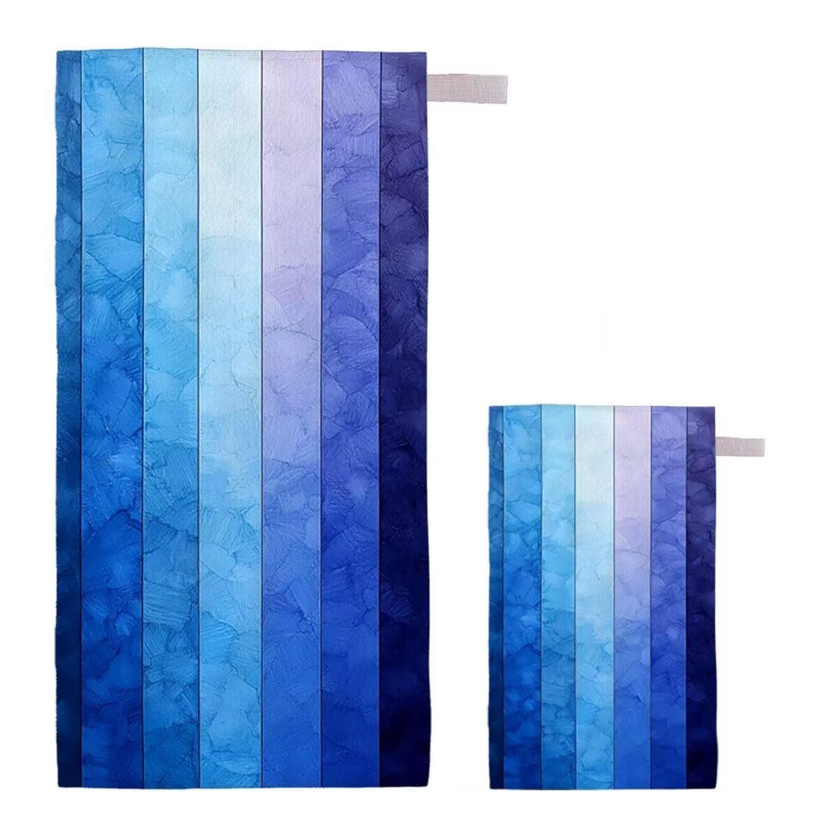 Telo Mare XXL 220x100cm/35x70cm, 2 Set Telo Mare Microfibra Banda Asciugamano Palestra Uomo, Antisabbia, Leggero, Asciugatura Rapida, Teli da Spiaggia Grandi Accessori per Camping Natation Yoga F-6