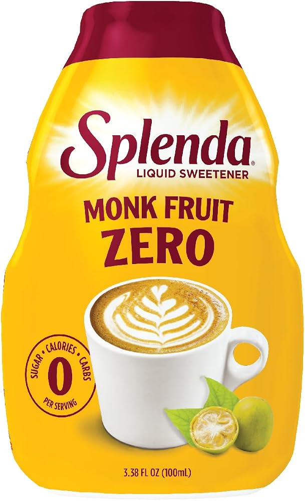 SPLENDA Monk Fruit Liquid Zero Calorie Sweetener Drops, 3.38 Fl Oz Bottle (Pack of 1)